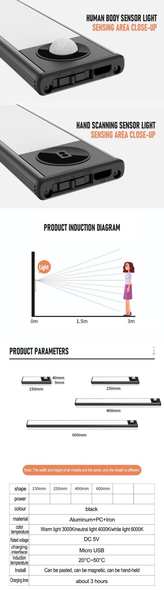 Manufacturer Selling LED Cabinet Light LED Under Cabinet Light with Hand Scan Sensor