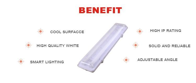 PS PMMA Cover IP65 LED Dustproof Light Lamp