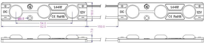 High Lumen 3LED 5730 12V Injection LED Module