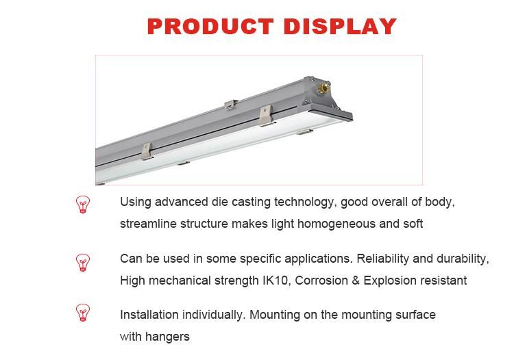 60cm 150cm IP65 Tri-Proof Waterproof Linear LED Light