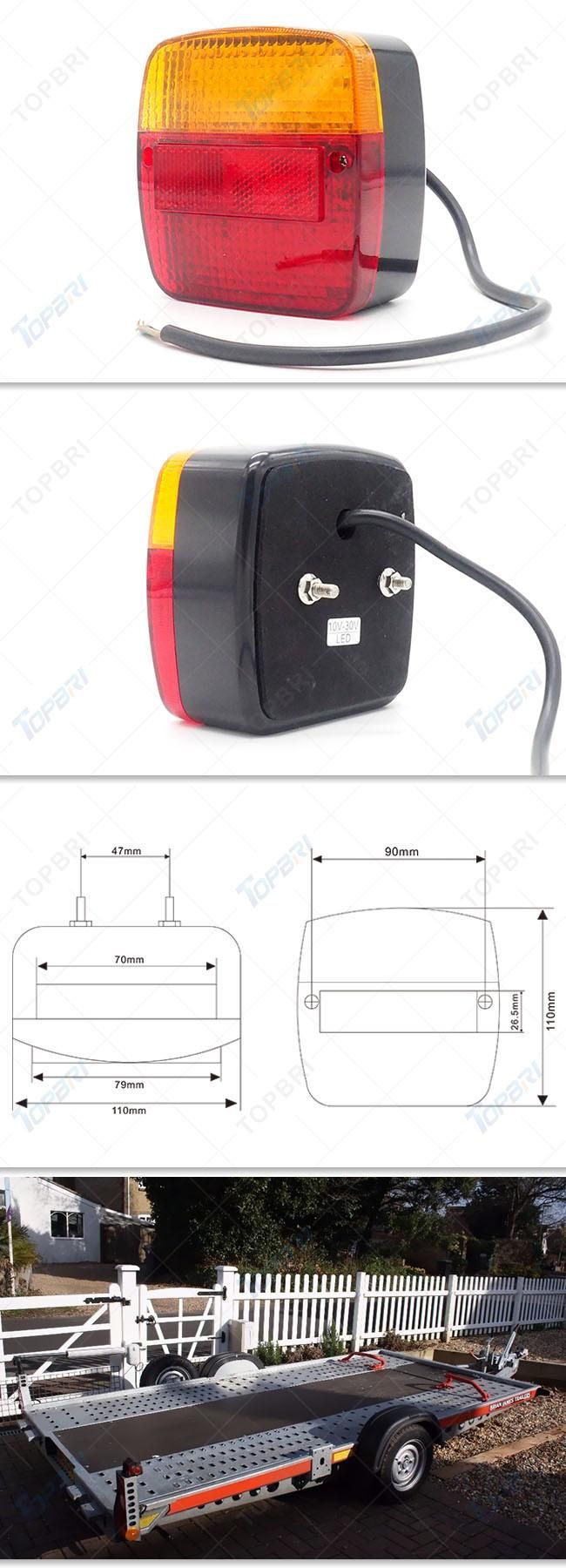 E-MARK Square 24V Tail LED Truck Light