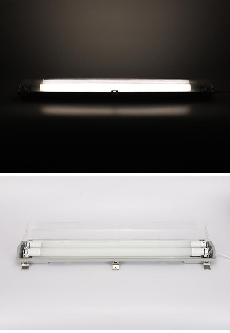 Emergency Explosion-Proof Lamp 1.2m Warehouse Building Double Tube LED Tri-Proof Light