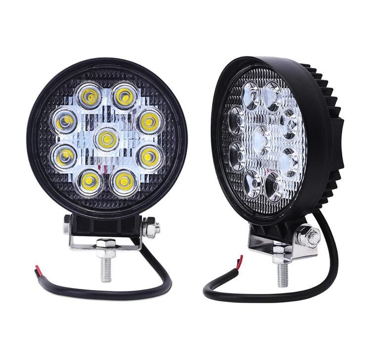 12V 27W LED Work Light Spotlight Flood Lamp Driving Fog Offroad LED Work Car Light for Offroad 4X4 Auto Lamp 27W