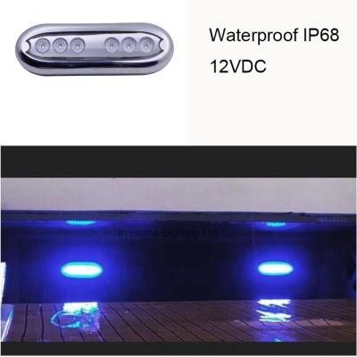 Waterproof Stainless Steel Ring Boat LED Underwater Light Clear Lens Pontoon Marine Boat Transom Light