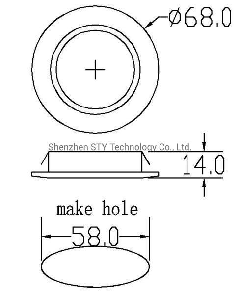 High Quality 2.5W Recessed Mount 12V LED Under Cabinet Puck Light for Showcase Wardrobe Counter Cupboard