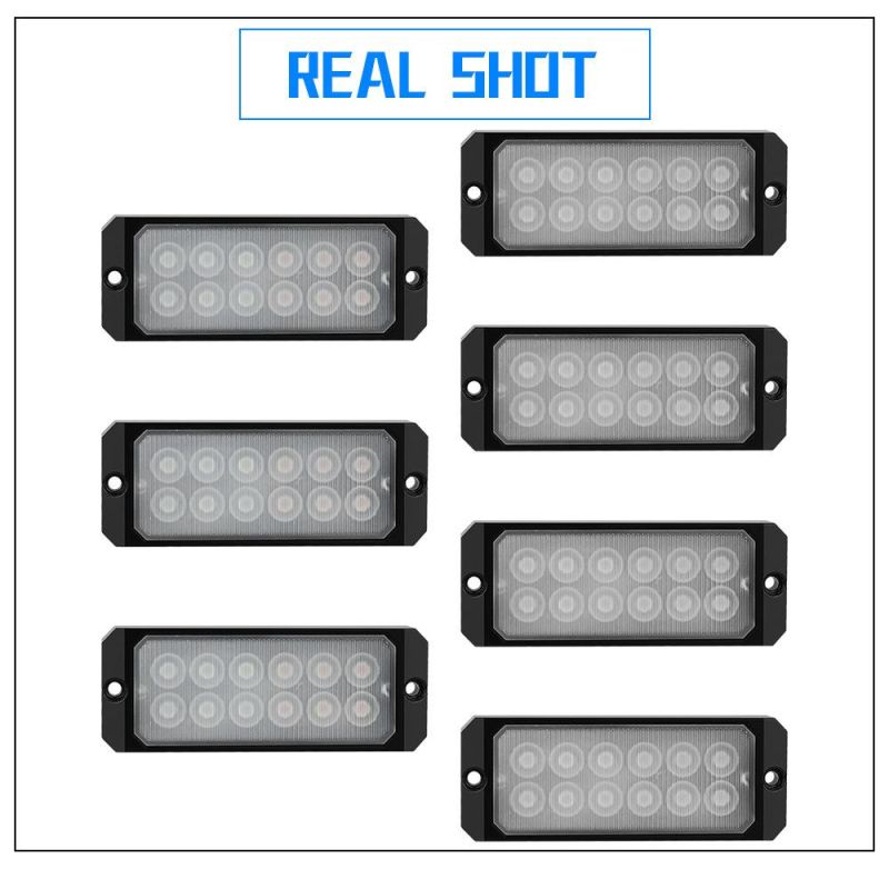 Dxz 12V-24V Truck Car 12LED Warning Flash Light Bar Flashing Mode 36W LED Strobe Light SUV Side Marker Motorcycle Lights LED Strobe