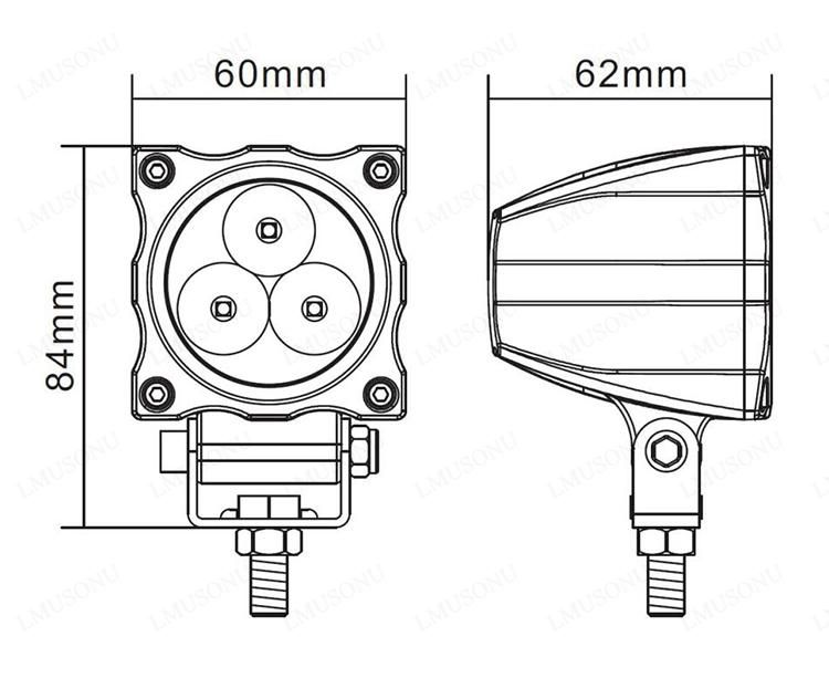 Lmusonu New Round 2.4 Inch LED Work Light 9W