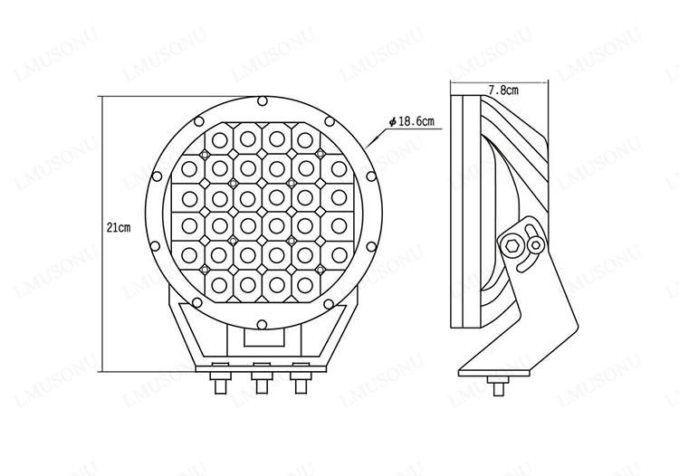 8 Inch 96W LED Driving Light for Cars