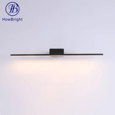 How Bright Morden Industrial Anti Fog Shadow Free LED Mirror Lamp Hotel Fixture Black Bathroom Vanity Light