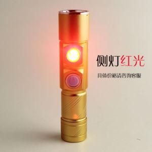 USB Handy LED Flashlight Mini LED Torch CREE T6 Flashlight Red Light Pocket Flash Light