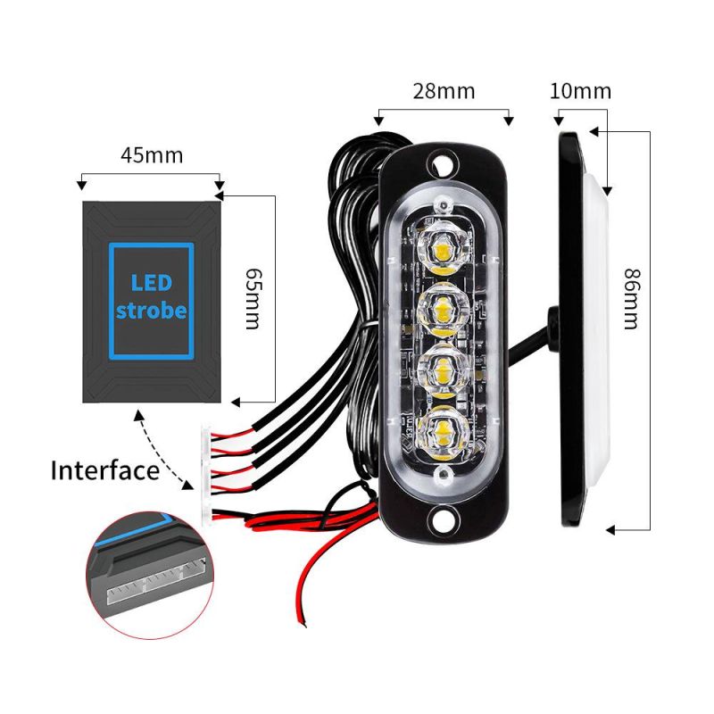 Dxz Red/Amber LED Waterproof Light Bar Trailer Tail Lights Kit Strobe Flashing/DRL/Flow Turn Signal Lamp for Car Truck SUV Van