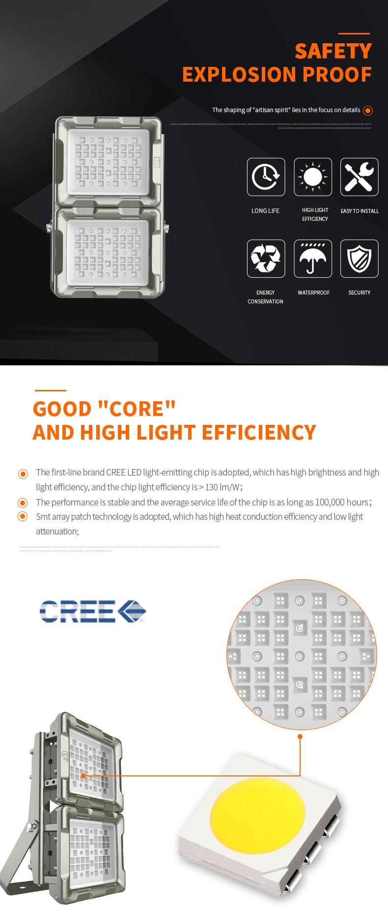 300W 400W Explosion Proof Industrial Flood Light 36000 Lumen Atex Light