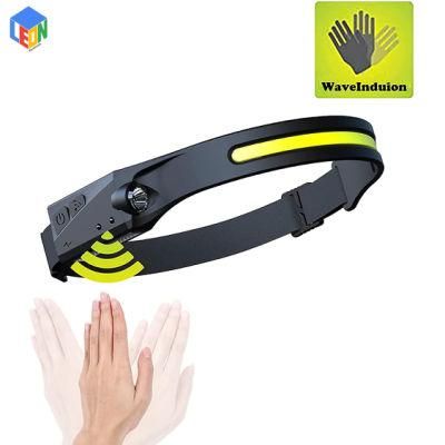 COB Hand Wave Induction USB Rechargeable Multifunction LED Head Torch with Integrated Motion Control