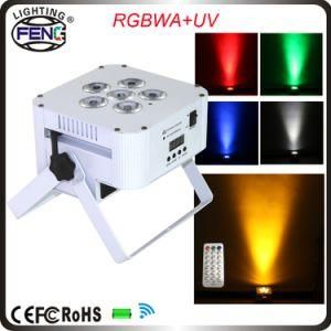 6PCS 6in1 RGBWA+UV LED PAR Light with Battery Wireless Operated