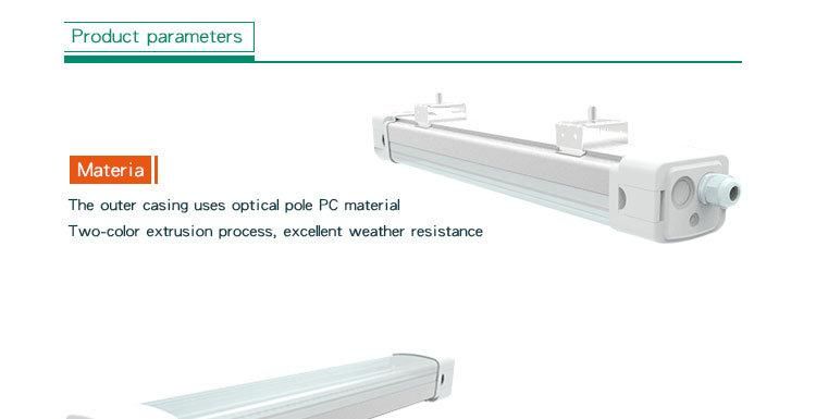 China Supplier PC Cover IP65 Waterproof 3000lm 30W LED Triproof Linear Light