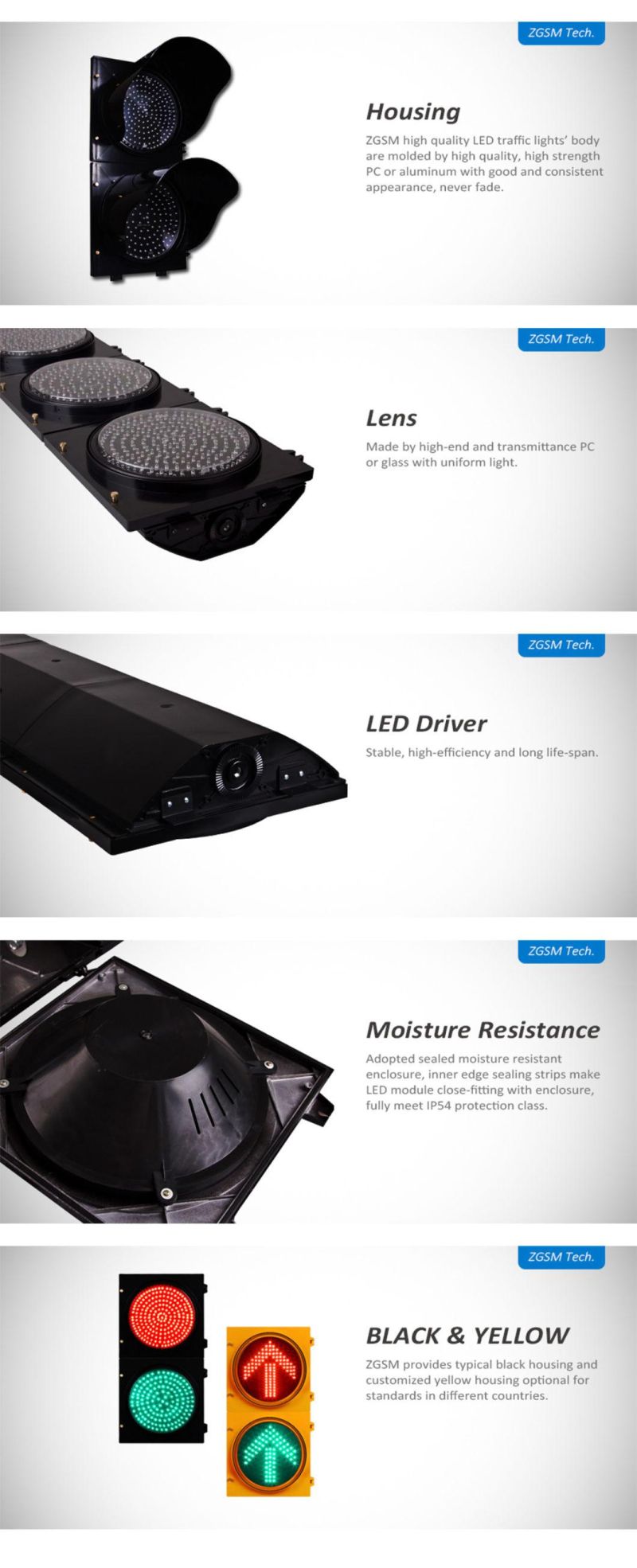 PC Housing Shell LED Traffic Signal for Drive Road