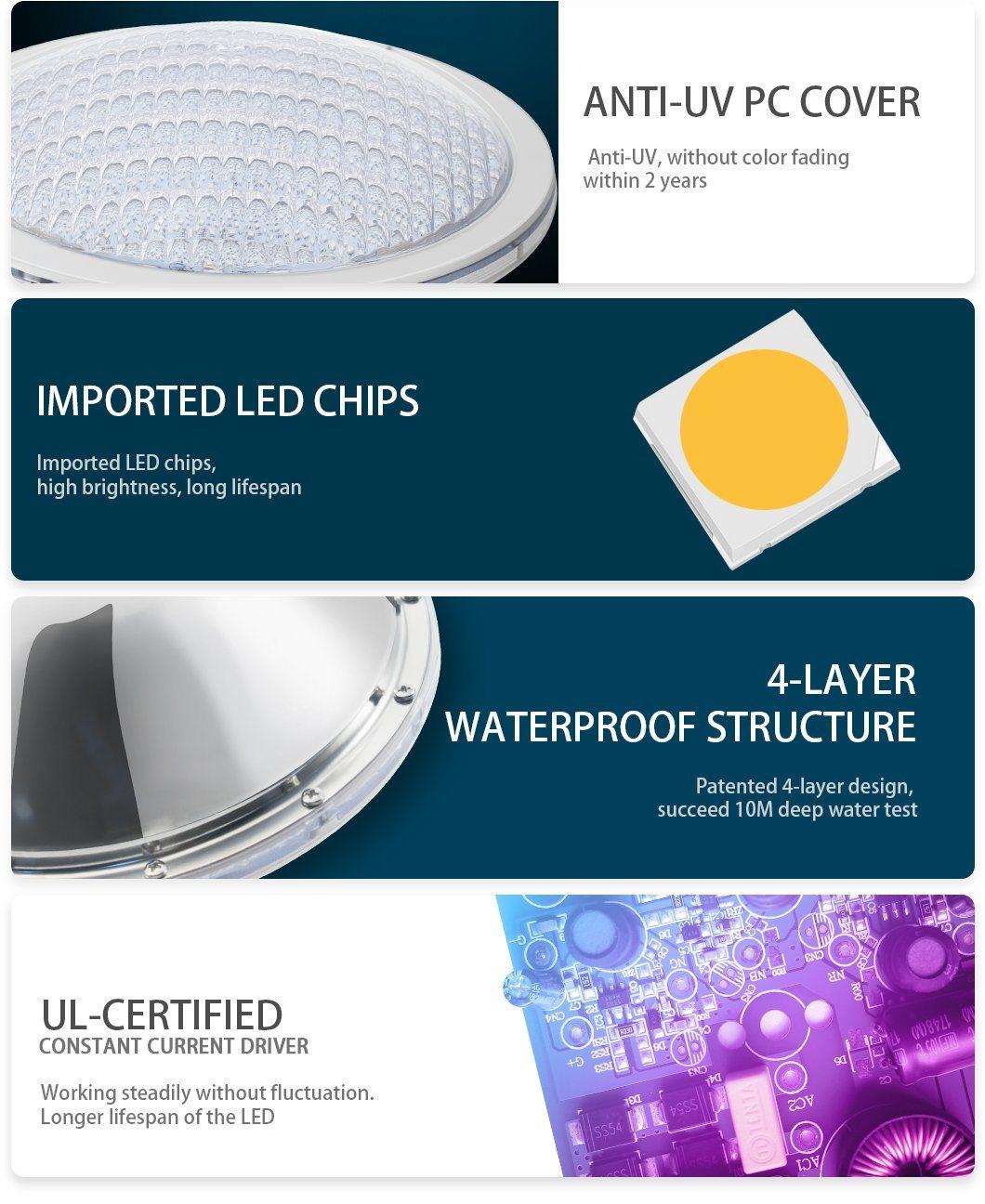 Best-Selling 12V 18W Stainless Steel Transformers Underwater Swimming Pool LED Lights