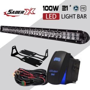 21 Inch 100W Single Row LED Light Bar with Bumper Mounting Brackets for 2004-2013 2016 Dodge RAM 2500 3500 4WD/2WD