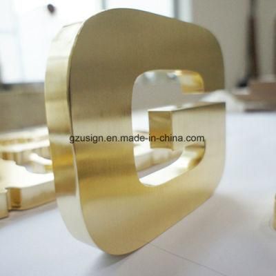 LED Backlit Light Logo Acrylic Gold Channel Letter Sign 3D Design