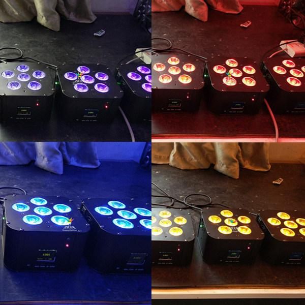 6X18W RGBWA UV 6in1 Indoor Battery Powerd Wireless DJ Disco LED PAR