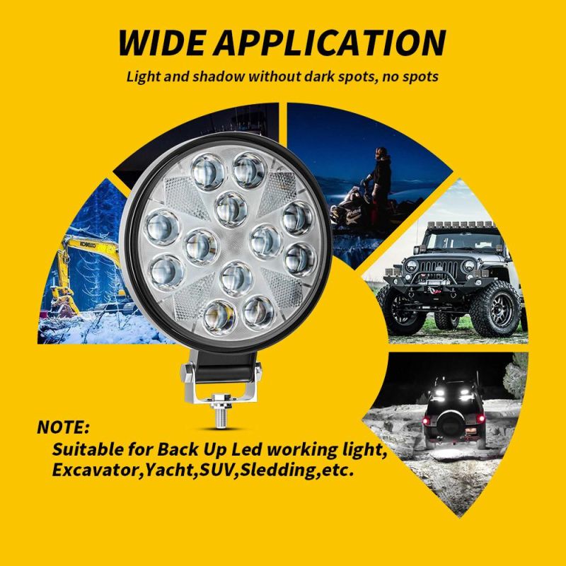 Dxz Round Spotlight 4 Inch 24LED 72W DRL LED Work Light Bar Waterproof for off-Road SUV Boat 4X4 Truck Lighting Auto Lighting System