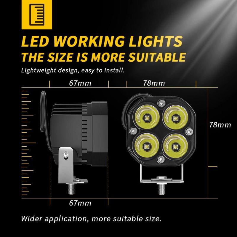 Dxz Mini 3"Inch 40W Car LED Work Light White Yellow Spot LED Pods Light 4X4 off Road Fog/Driving Lights for Truck UTV Luces LED Work Light