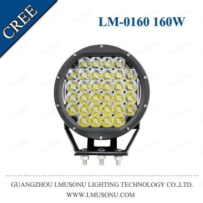 Round 8 Inch 160W Offroad LED Driving Light CREE Spot Flood Lamp