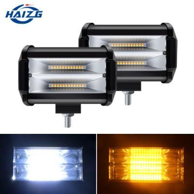 Haizg Wholesale Strobe LED Light Bar 72W 5inch LED Car Bar Spot Lights
