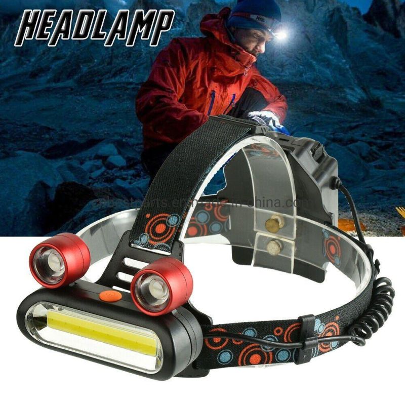 Wholesale Quality Head Torch Lamp Adjustable LED Head Torch Light 18650 Camping 4 Modes Rechargeable Headlight COB Motorcycle LED Headlamp
