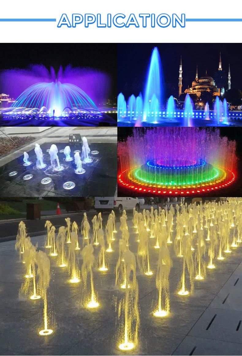Poolux Stainless Steel 27W Nozzles Motif Outdoor Submersible IP68 Low Voltage 12V 24V RGB RGBW DMX Pool LED Underwater Fountain Ring Lights