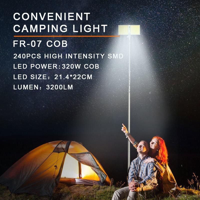 Lowest Price Portable Multifunction Outdoor Emergency LED COB Telescopic Pole Lamp Camping Light