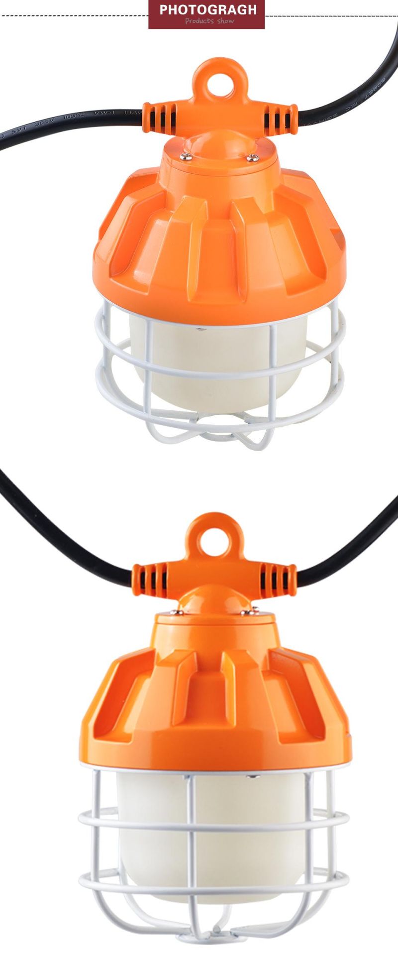 100W Construction Rope Lights Construction Site Lamp Temporary Job Site Lighting