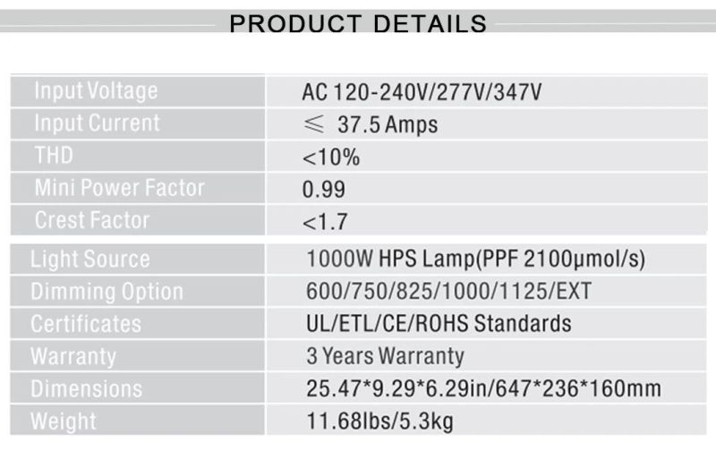 New Design 1000W High Power Lamp LED Grow Light for Indoor Greenhouse Plants