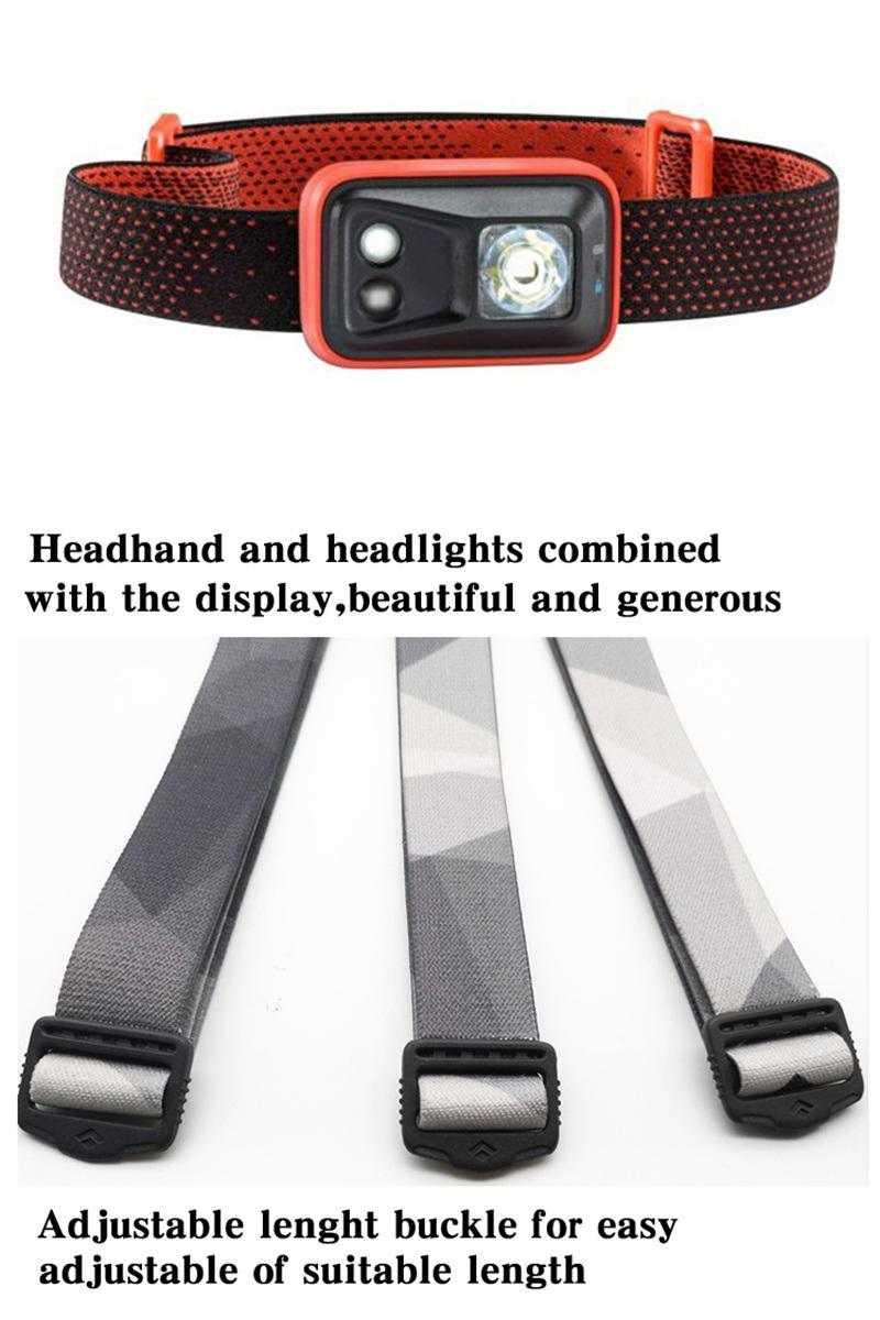 Eco-Feiendly Material Elastic Head Strap Dedicated LED Headlamp Headband