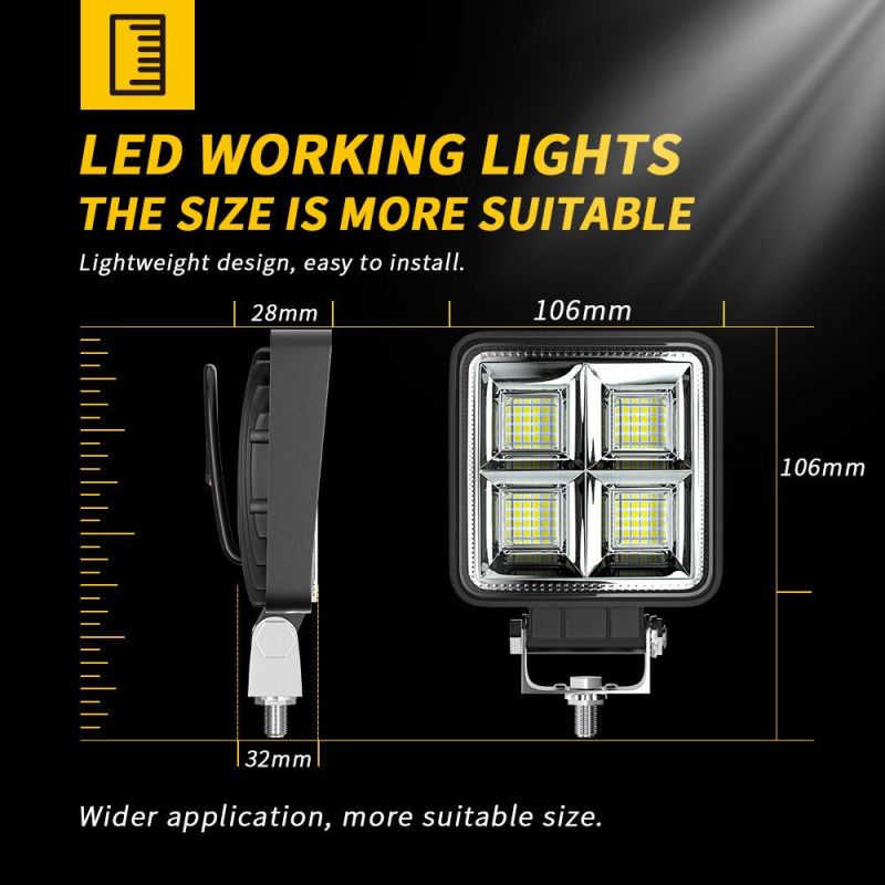 Dxz 64SMD Flood Beam LED Work Light Foglight Car Light Assembly for Truck Boat off Road