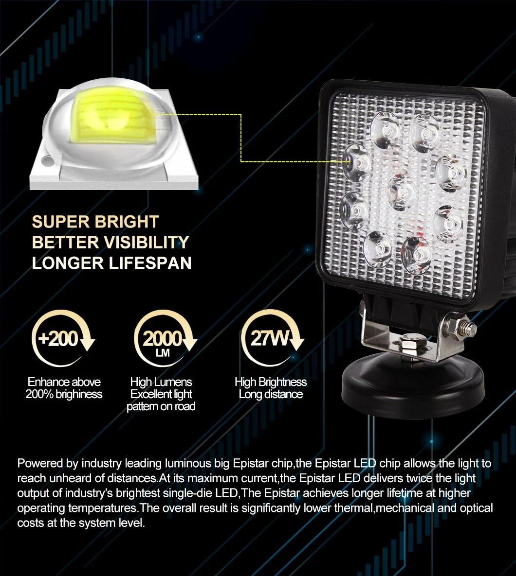 Super Bright Offroad Car 27W LED Work Light Bar Headlight LED Driving Light