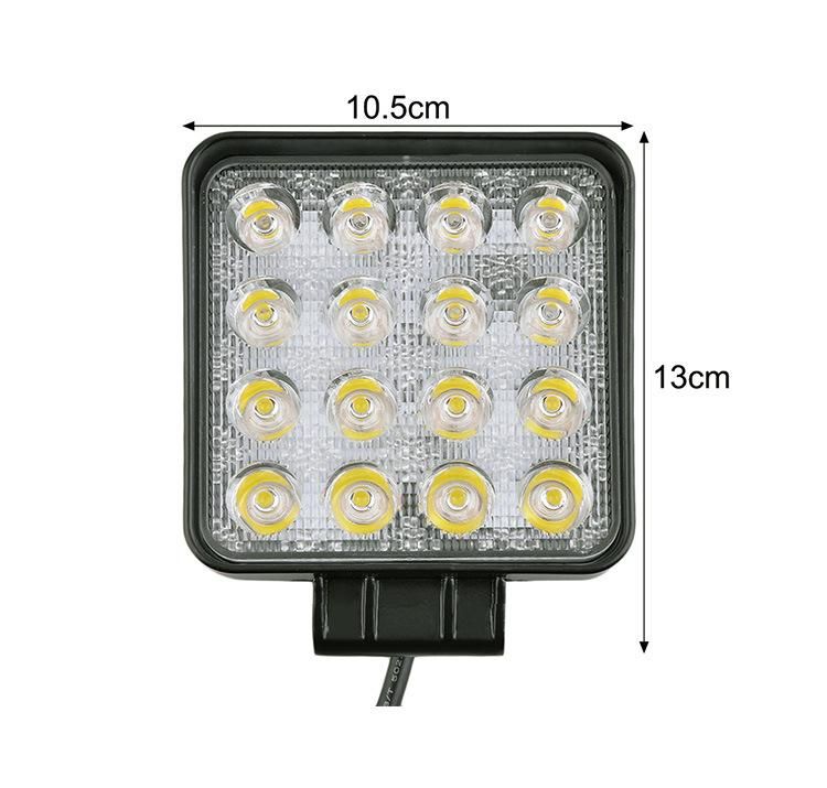 48W LED Work Light Square Spotlight 12V 24V Offroad LED Light for Truck Offroad 4X4 4WD Car SUV ATV