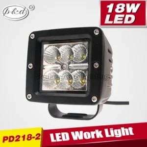 LED Pod Headlight Rectangle Black 6PCS*3W 18W LED Work Lamp (PD218-2)