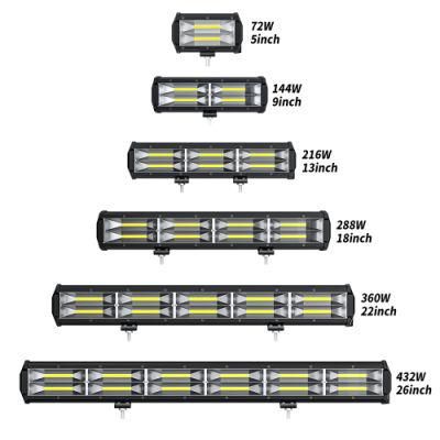 Dxz OEM 5&prime;&prime;inch 72W COB LED Work Light Bar for Trucks Car Tractors Offroad SUV 4WD 4X4 Boat ATV Flood LED Bar Work Light