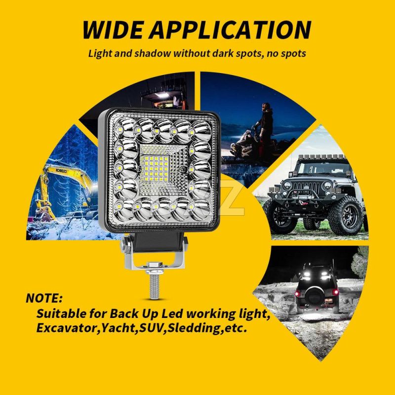 Dxz Car LED Work Light 4inch 41LED Square LED Fog Light 12V 24V for Driving Light Trucks Boats Tractors 4X4 SUV Spotlight