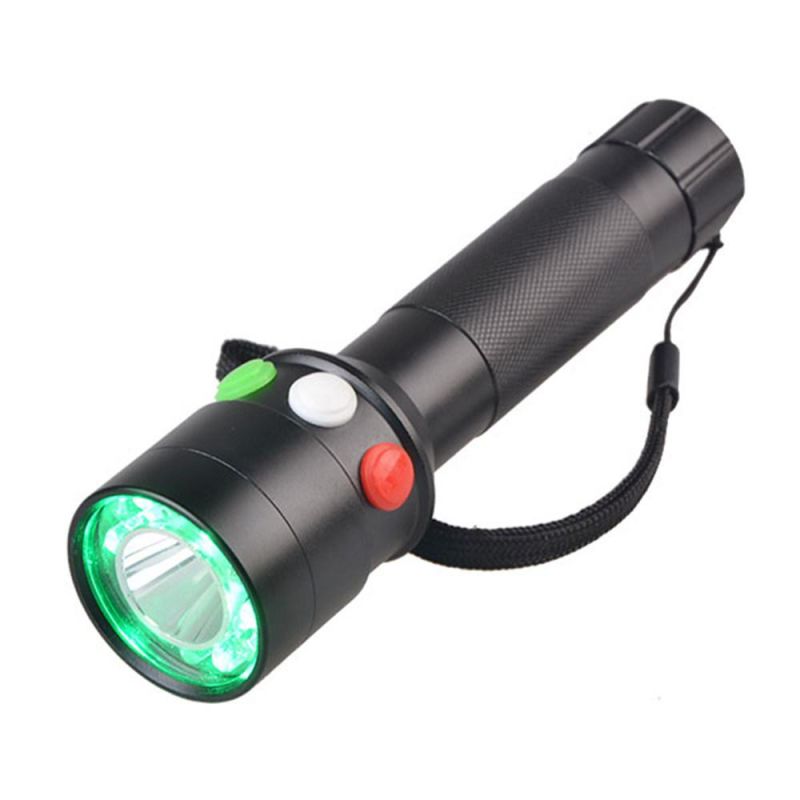 High Quality 3 Colour Traffic Light Rechargeable Flashlight