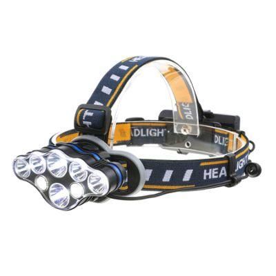 8modes 8 LED Waterproof Head Torch 18650 Headlight Headlamp for Camping Fishing Car Repair Outdoor Hiking