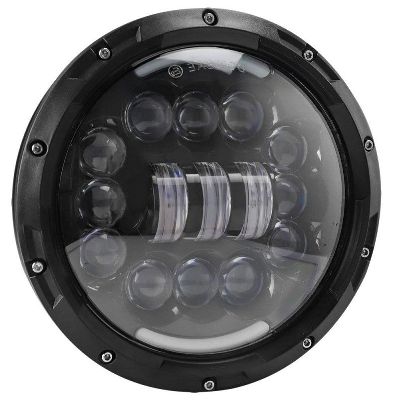Dxz High Low Beam 15LED with Daytime Round 30W 9d Lens LED Driving Hi-Lo Beam Work Light with DRL Waterproof for Jeep Wrangler Lamp