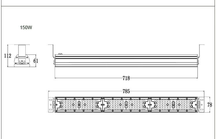 High Bay LED Exhibition Hall Linear Light 150W Meanwell Driver UFO LED High Bay Light