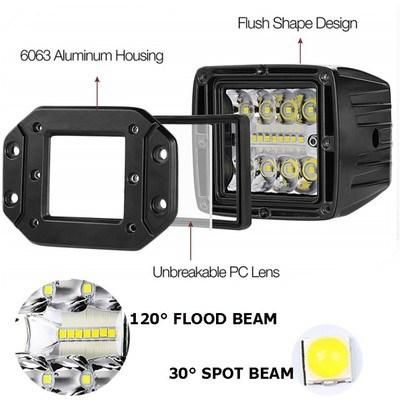 Aluminum Housing 5 Inch 39W LED Square Work Light for Car 4X4 off Road Tractors Driving Lights