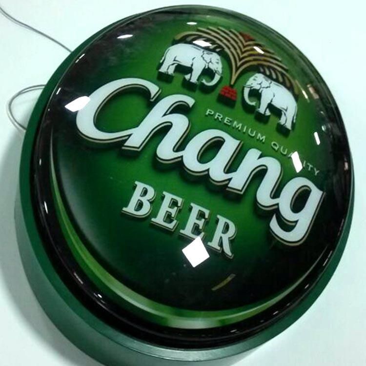 Outdoor Chang Beer Sign Board Advertising Signage 3D Logo Names Bottle Top Light Box