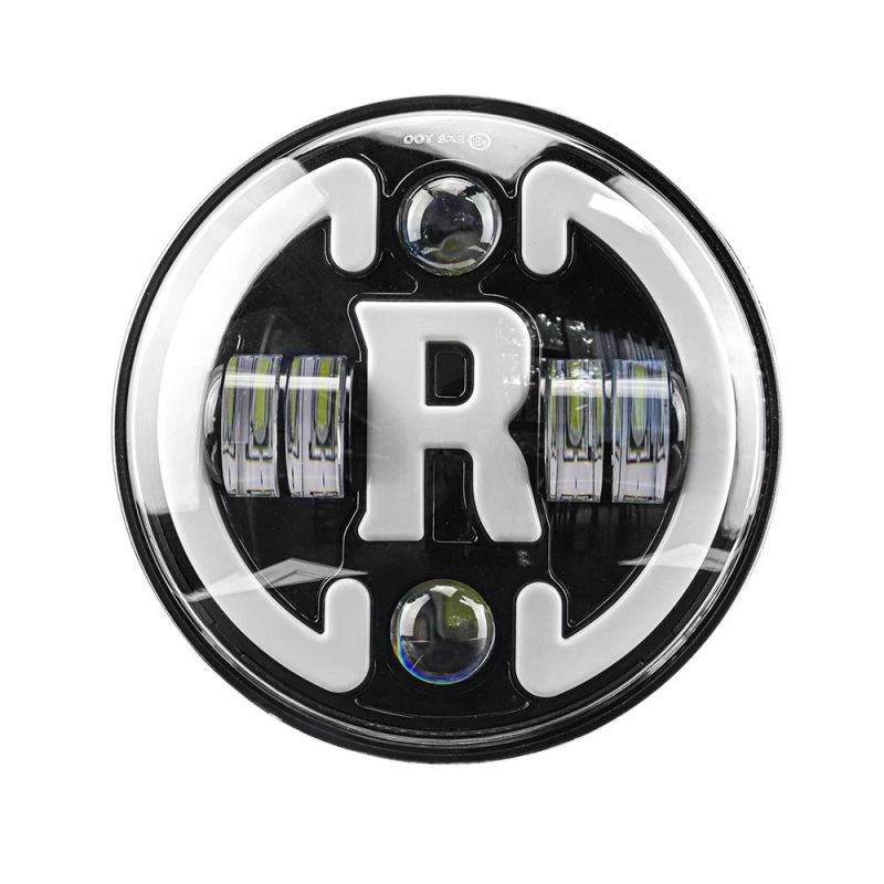 Dxz Waterproof Car Driving Front Light 60W Hi/Lo Offroad Auto Round LED Headlight for Jeep Wranlger with R Shape