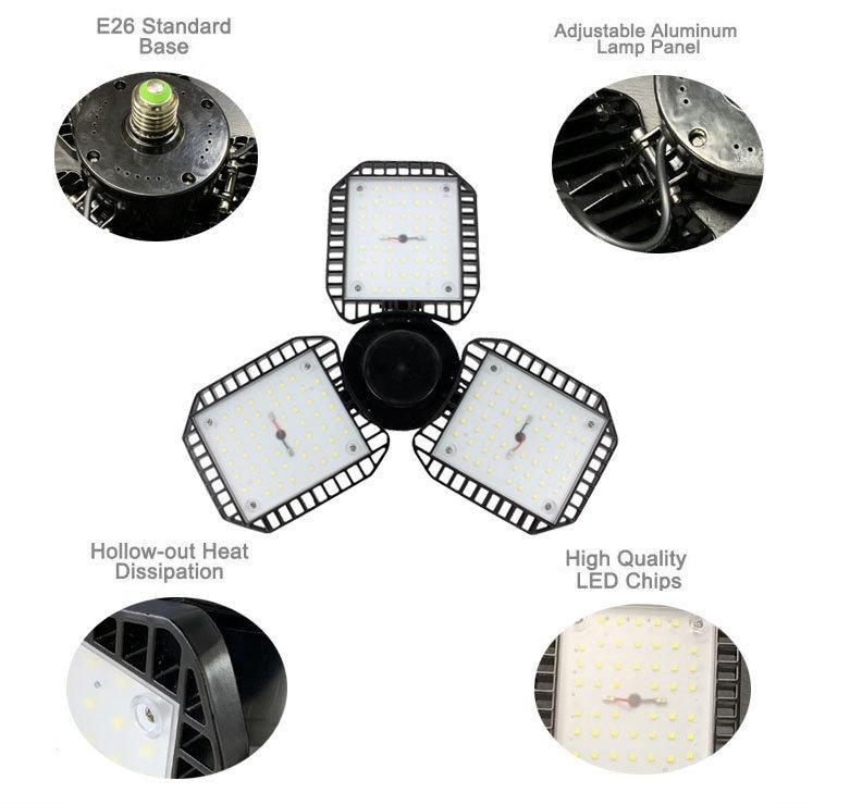 LED Garage Lights Barn Light LED Garage Lighting Deformable Adjustable Lamp 60W 80W Garage Ceiling Lights LED Bulb Light