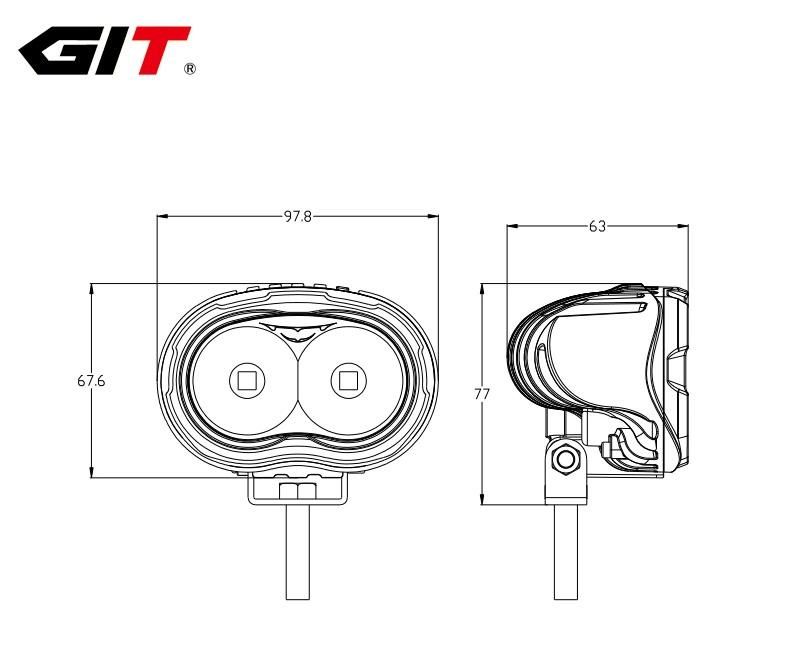 Waterproof IP68 Oval 4inch 20W Flood/Spot CREE LED Car Light for Jeep Automotive SUV