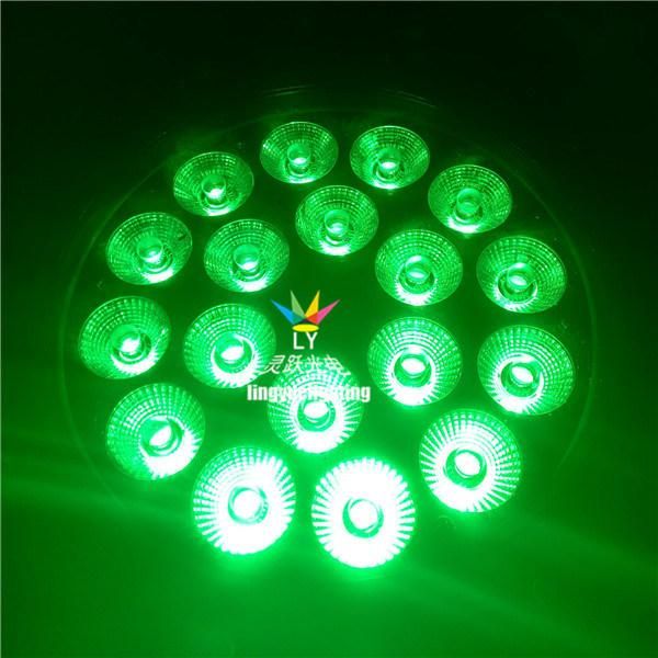 DMX Outdoor 18PCS 18W RGBWA UV LED PAR 64 Can Lights